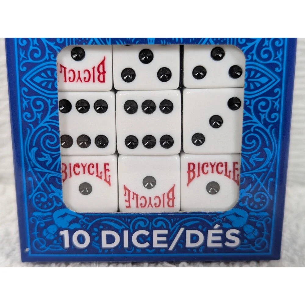 Bicycle - Dice 10 Die Package - 6 Sided - White - 8 Pack